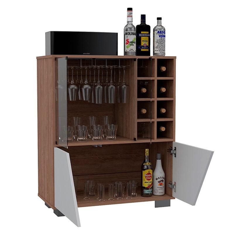 Bar Orus, Miel y Blanco, con Espacio Para Botellas y Porta Copas ...